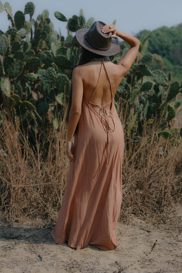 The Amanzi Dress - Dusty Light Brown